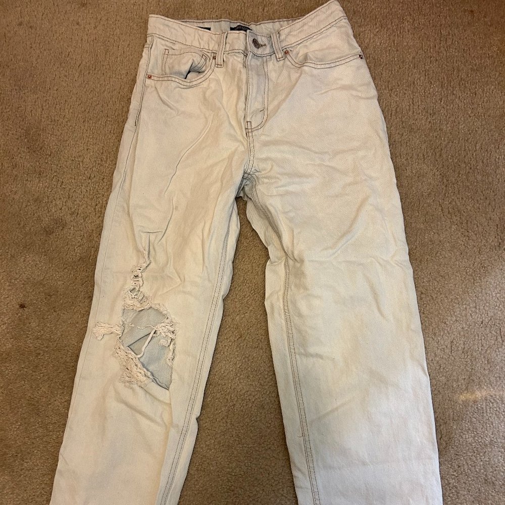 White High Rise Dad Jean